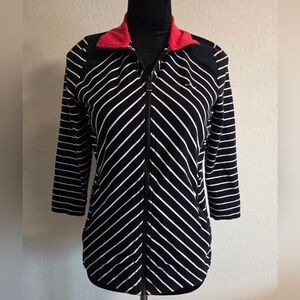 Ralph Lauren Active Sweater Womens Medium Black White Sweatshirt Coastal